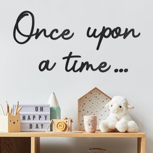 JarThenaAMCS Once Upon a Time Wooden Sign Reading Corner Sign Elegant Nursery - Image 6