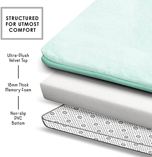 Clara Clark 3 Piece Bathroom Rugs Bath Mat Set, Velvet Memory Foam Bath Mats - Image 5