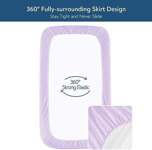 Pack and Play Sheets Fitted 4 Pack, Breathable Baby Playard Mattress Sheet - Image 3