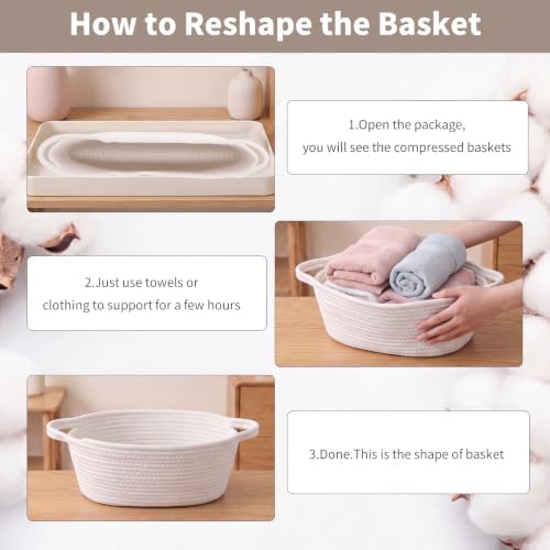 Woven Basket 13" x 8" x 5.5" Rope Gift Baskets Empty - Image 2
