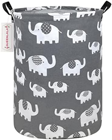Foldable Waterproof Round Fabric Laundry Basket Home by QUEENLALA