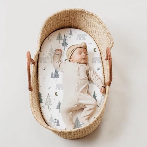 Stretch Fitted Bassinet Sheet Set BROLEX 2 Pack Cradle Sheets - Image 6