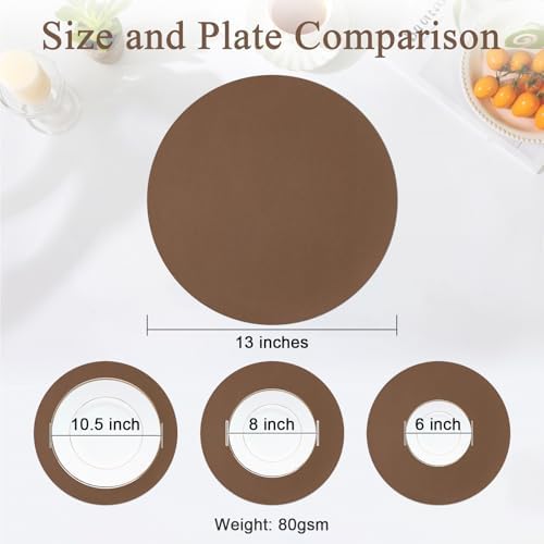 SHACOS 100 pcs Round Paper Placemats Disposable 13 inch Colored Paper - Image 4