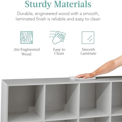 Best Choice Products Kids Bookcase 8-Cube Storage Organizer, 13.5in Shelf - Image 6