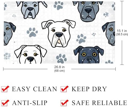 Shower Mat Non Slip, Dogs Head Paw Anti Slip Bath Mat - Image 4