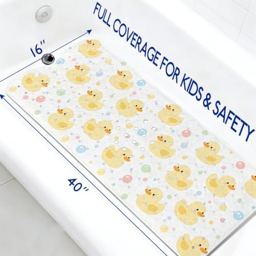 Kids Bathtub Mat Non Slip, 40 x 16 Inch Tub Mat - Image 2