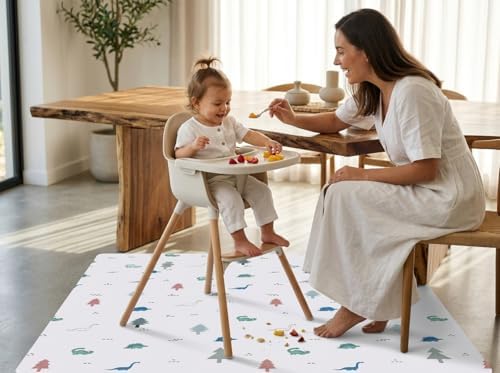 Splat Mat for Under High Chair, Waterproof Washable High Chair Floor Mat - Image 2