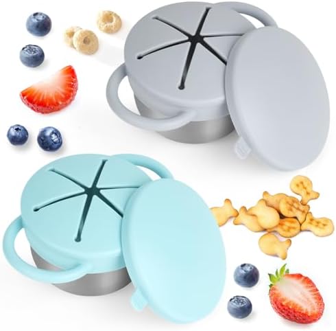 Daximo 2 Pack Snack Cups for Toddlers Spill Proof by Daximo