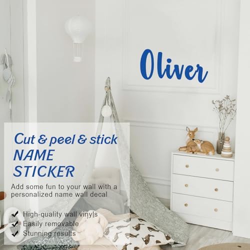 Boao Personalized Name Letter Wall Decal.Bold Handwritten, Dark Blue - Image 4