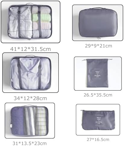 LANSKLBD 6/8 Set Packing Cubes for Suitcases Travel Luggage Packing Organizers - Image 7