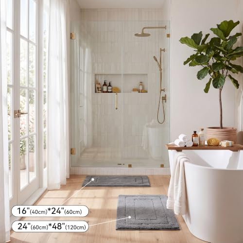 GRANNY SAYS Dark Grey Bathroom Runner Rug 24" x 48", Soft Bath Mat - Image 6