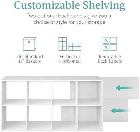 Best Choice Products 8-Cube Storage Organizer, 11in Shelf Opening, Display Shelf - Image 4