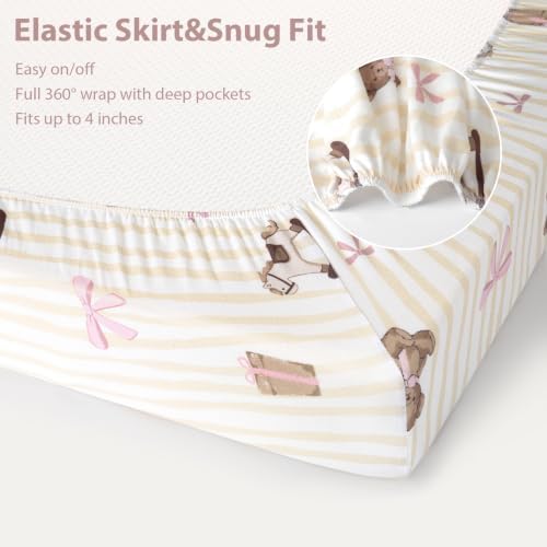 Baby Bedside Bassinet Sheets Fitted, 33”x20” Compatible - Image 7