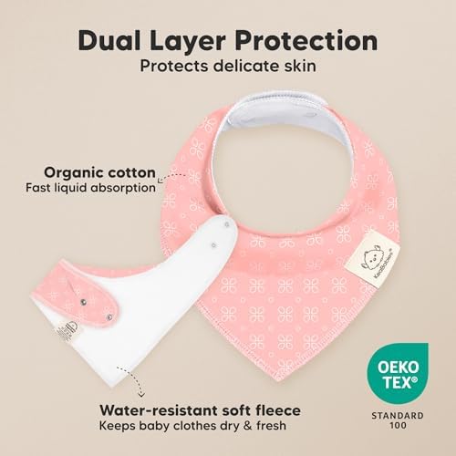 KeaBabies 8pk Organic Baby Bandana Bibs - Image 2