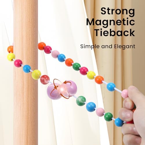 KLOGTSIND Magnetic Curtain Tiebacks, 6 Pack Wood Bead Curtain Holdbacks - Image 6