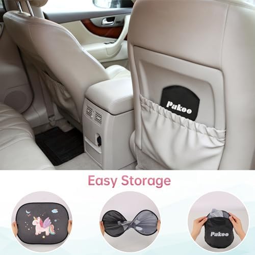 Pakoo Car Window Shade for Baby, 2 Pack UV Protection Breathable Universal Fit - Image 6