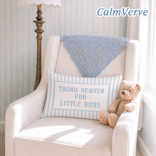 Blue Heaven for Little Boys 12x20 Pillow Cover Newborn Gifts - Image 2