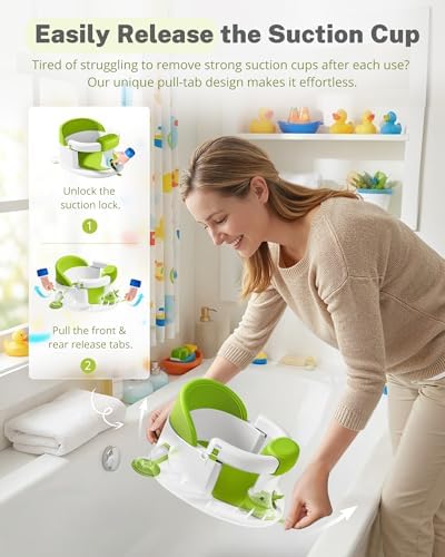 ONTHEWEI Baby Bath Seats for Babies Sitting Up, Non-Slip Baby Bathtub - Image 6