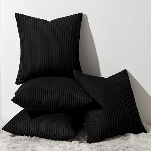 Topfinel Decorative 20x20 inch Black Throw Pillow Covers Cushion Cases by Topfinel