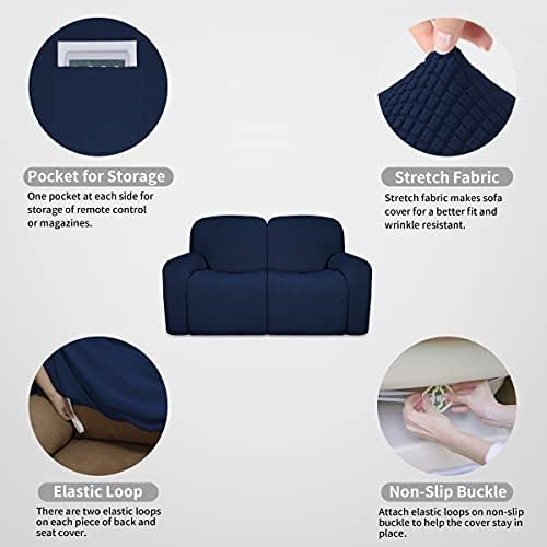 Easy-Going 100% Dual Waterproof Recliner Loveseat Cover, 6-Pieces Stretch - Image 5