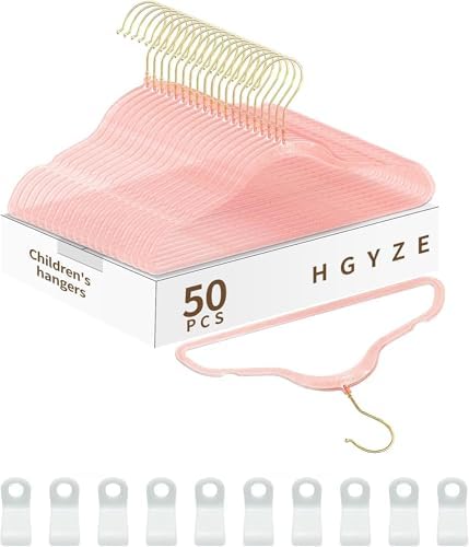 50pcs Slim Clear Toddler Hangers by HGYZE