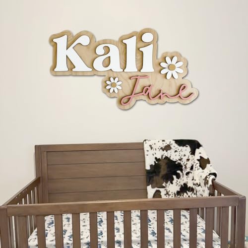 Personalized Wooden Nursery Name Sign, Custom Baby Room Wall Decor - Image 6