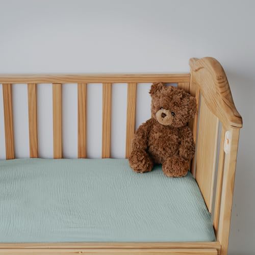 Muslin Pack N Play Sheets Fitted 2 Pack, Mini Crib Mattress Sheets Stretchy - Image 2