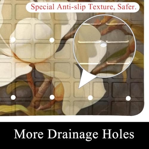 Bath Tub Shower Mat, Washable Bathtub Floor Mats, Suction Cups and Drain Holes - Image 2