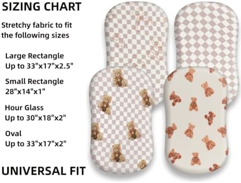 Fitted Baby Neutral Bassinet Sheets Bear and Buffalo Check Plaid Breathable - Image 7