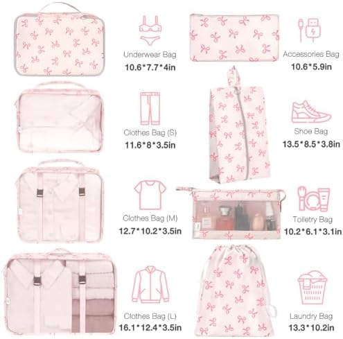 8 Set Packing Cubes for Suitcases, Suitcase Organizer - Image 2