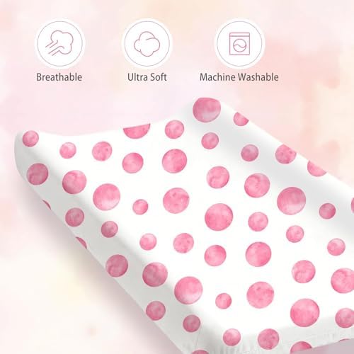 2 Pack Pink Bow Baby Changing Pad Covers - Image 4