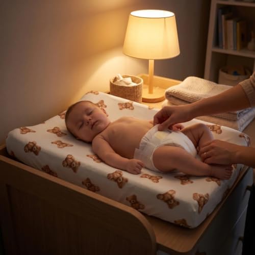 4 Pack Bear Baby Sheets Neutral Unisex Fitted Checked Nursery Baby Sheet Set - Image 5