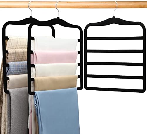 Closet Organizers and Storage, 3 Pack Pants Hangers Space Saving by JUUBAOOPN