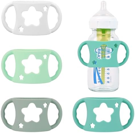 4 Pack Baby Bottle Handles for Dr Brown Wide-Neck PP Material Baby Bottles by HUAKENER