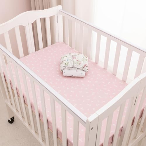 PHF 3 Pack Soft Mini Crib Sheets, Floral & Animal Pack N Play Sheets - Image 2