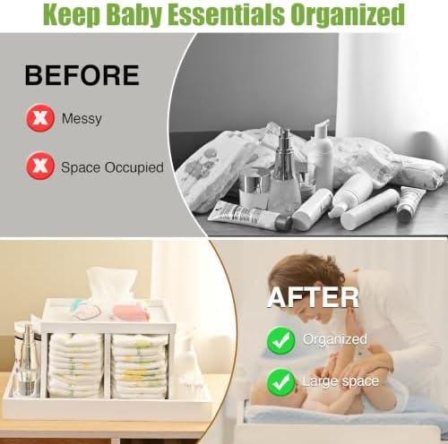 Diaper Caddy Organizer, Changing Table Organizer, Wooden Diaper Organizer - Image 5