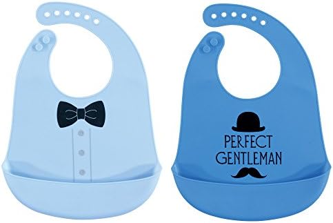 Hudson Baby Unisex Baby Silicone Bibs, Perfect Gentleman, One Size by HudsonBaby