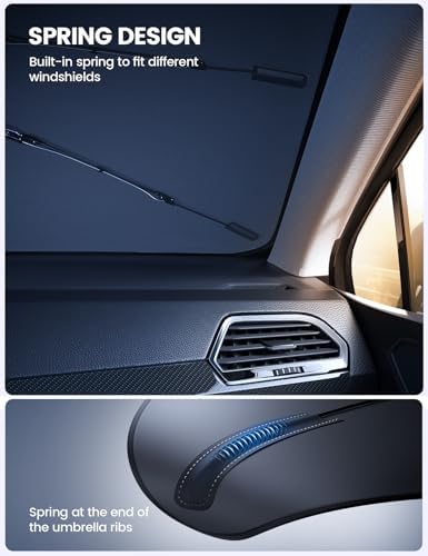 Tesla Model 3/Y Foldable Windshield Sunshade Umbrella UV Block 10-Rib Frame - Image 4