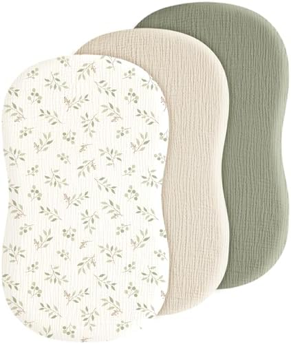 3 Pack Baby Muslin Bassinet Sheets by Coreeky
