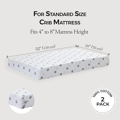 Dreamology Cotton Crib Sheets, 2 Pack, Standard Crib Sheets - Image 3