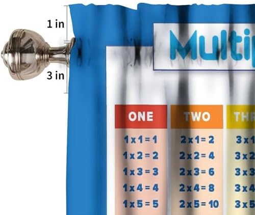Math Valances Curtains Children Elementary Multiplication Table Pattern Window - Image 3