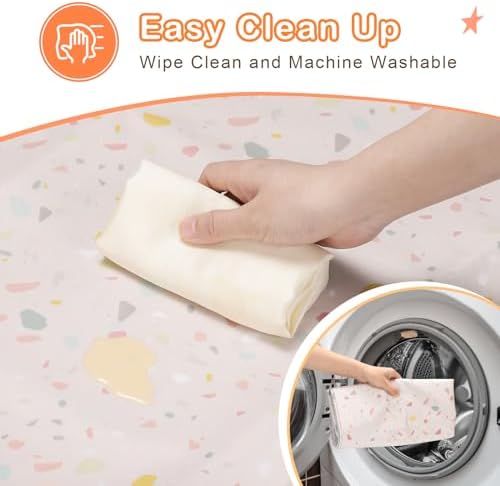 CLYMENE Splat Mat for Under High Chair, 51x51 Inch Antislip Baby Splash Mat - Image 5