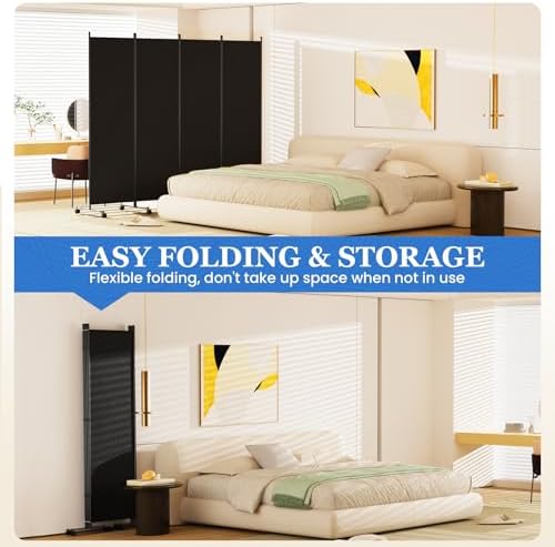 SUNALLY Room Divider Privacy Screens, 4 Panels Dividers - Image 5