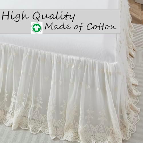 Brandream Lace Bed Skirt Boho Bohemian Girl Baby Nursery Crib Bed Skirt Dust - Image 6