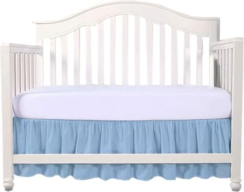 Crib Bed Skirt 28” x 52” with 14” Drop – Split Corners Dust Ruffle, Microfiber by Unknown