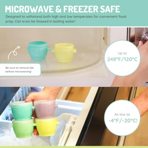 melii Snap & Go Baby Food Storage Containers | 4 Pack 4 oz, Stackable Snack - Image 4