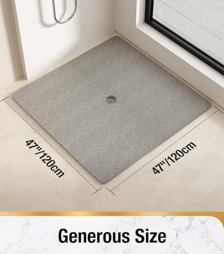 HITSLAM Square Shower Mat, 47 x 47 Inch Non Slip Bath Mat - Image 2