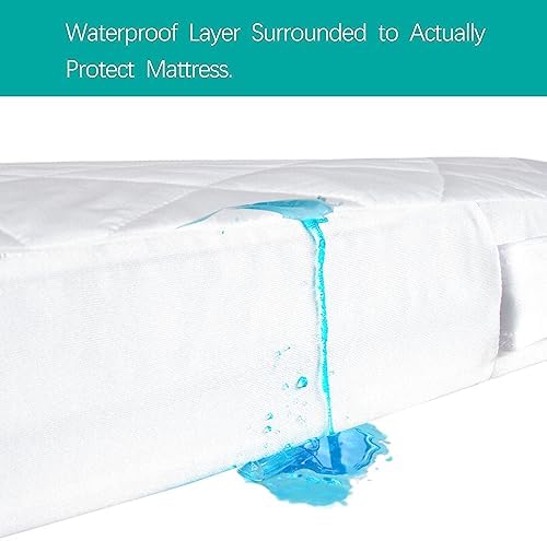 Zippered Crib Mattress Protector Waterproof, 6-Sided Encasement - Image 3