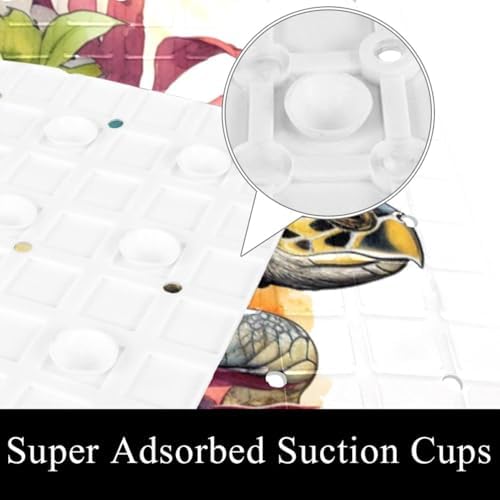 Shower Mat Non Slip, Turtle Flower Anti Slip Bath Mat - Image 3