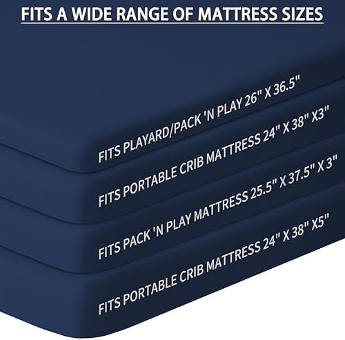Pack and Play Sheets Fitted, 2 Pack Pack n Play Sheets - Image 3